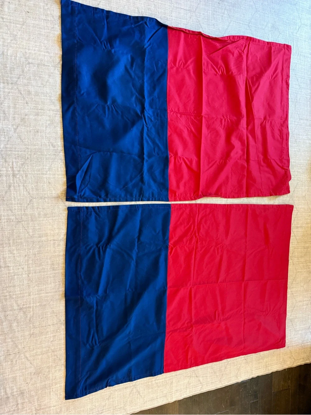Pillowfort Colorblock Navy & Red Black-out Window Curtains